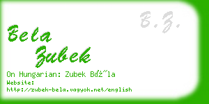 bela zubek business card